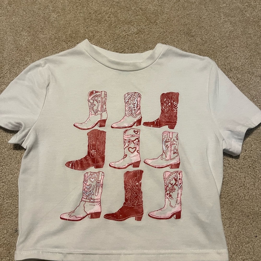 SHEIN White Tee with Red Graphic